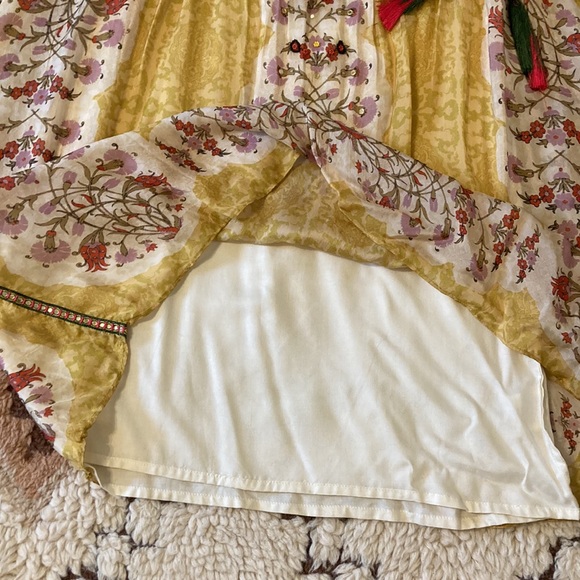 Anthropologie Yellow Floral Goddess Dress - Picture 10 of 12